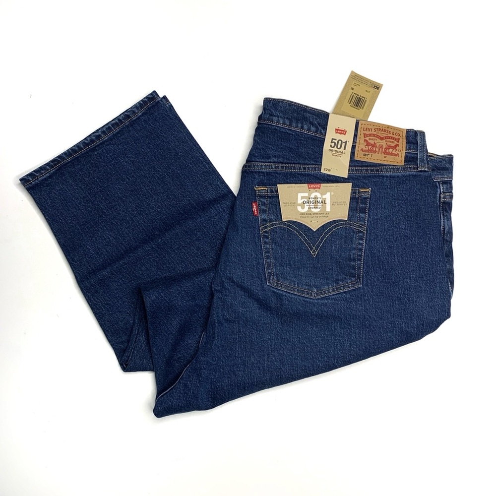 Levi’s 501 original cropped jeans dark wash size 22w NWT